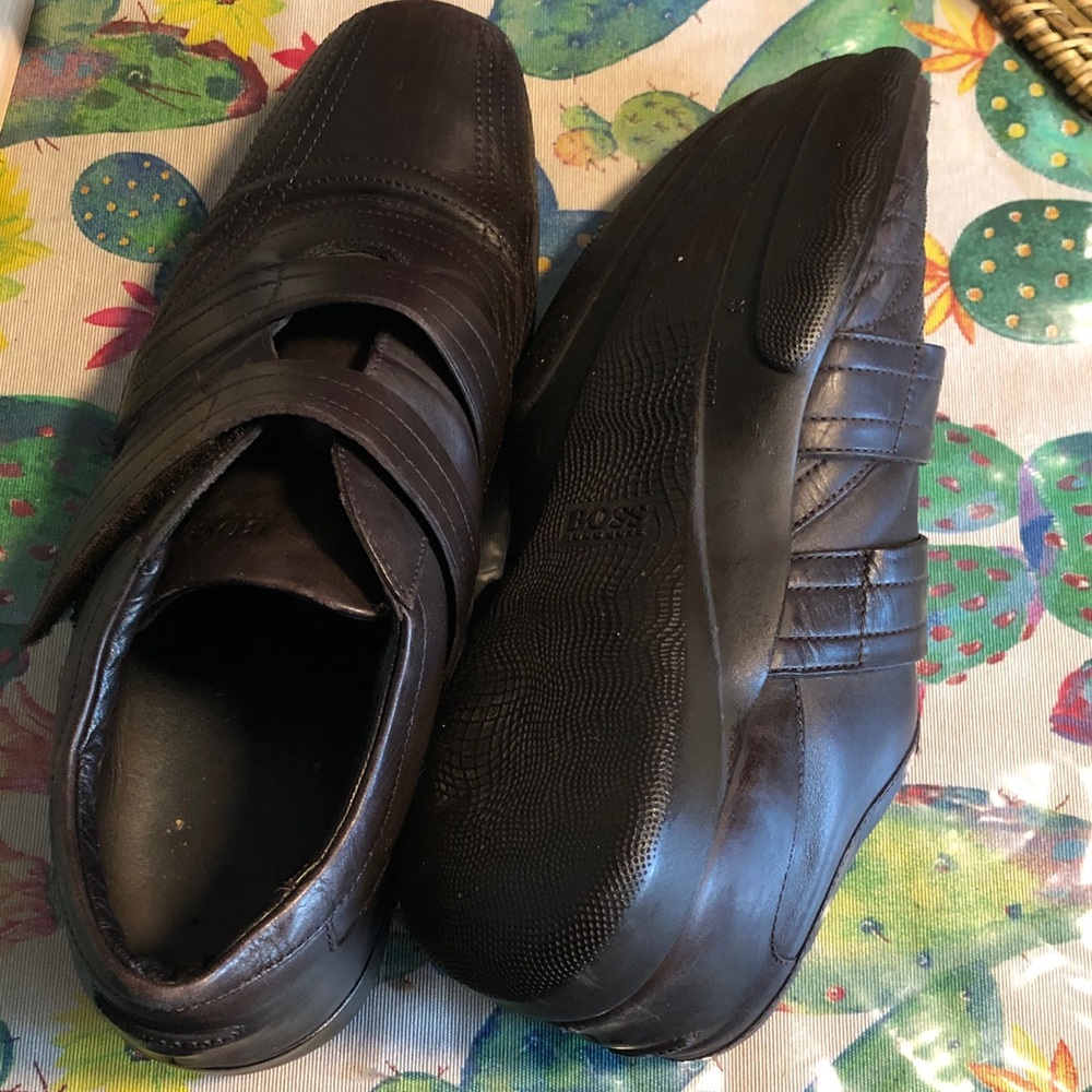 Hugo BOSS Dark Brown Leather Shoes made in Italy